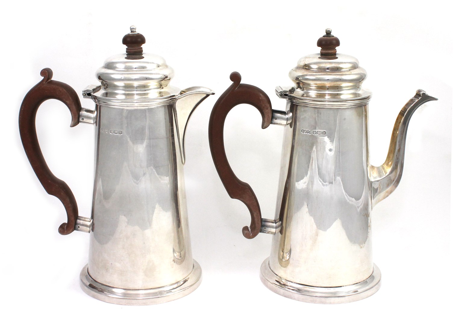 Appraisal: A silver two piece cafe au lait set comprising a