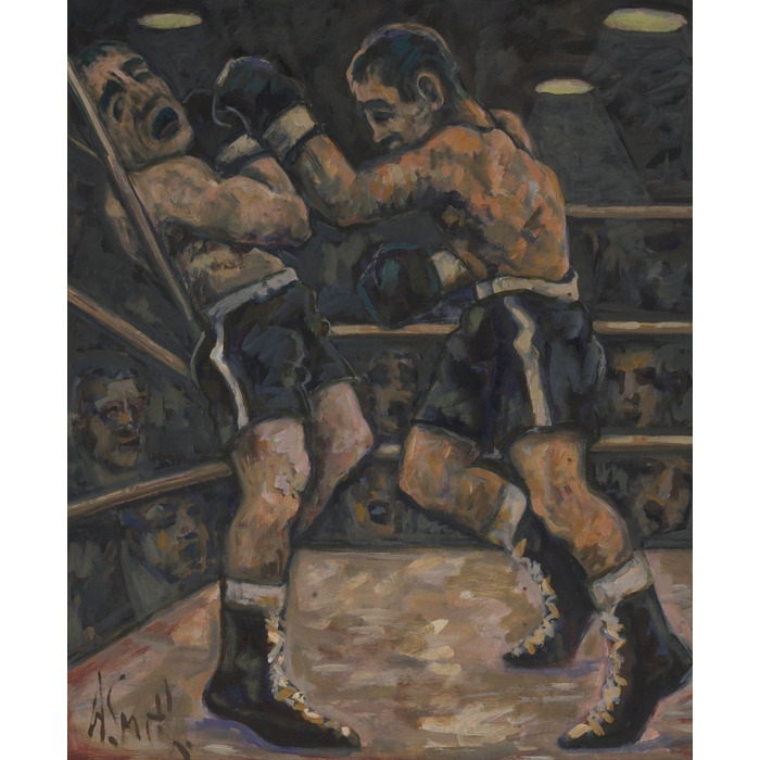 Appraisal: Arthur Smith American d Boxing Series c oil on masonite