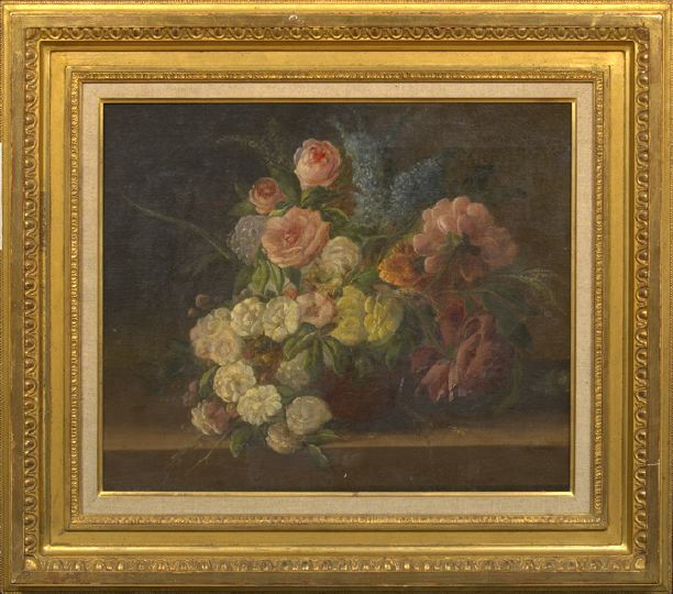 Appraisal: French School Fourth Quarter th Century Still Life with Roses