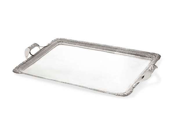 Appraisal: A Russian standard silver tea tray A Russian standard silver