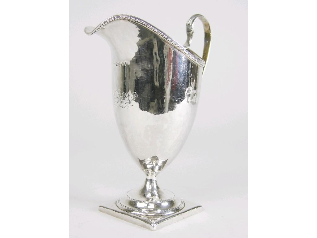 Appraisal: A George III helmet shape Cream Jug with beaded rim