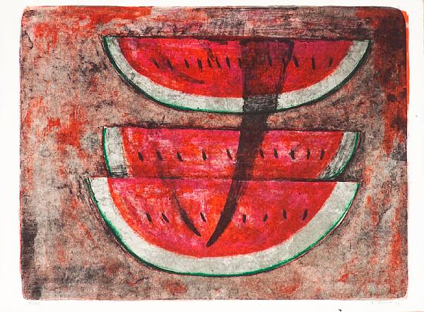 Appraisal: Rufino Tamayo Mexican - Sandia from Mujeres P Lithograph in