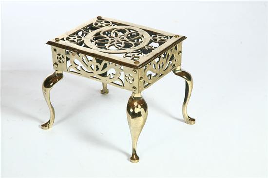 Appraisal: KETTLE STAND England st half- th century brass Good pierced