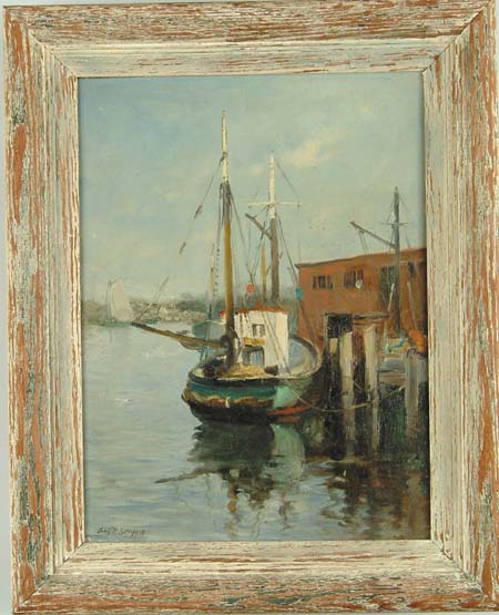 Appraisal: CHARLES P GRUPPE American - GLOUCESTER WHARF Oil on board