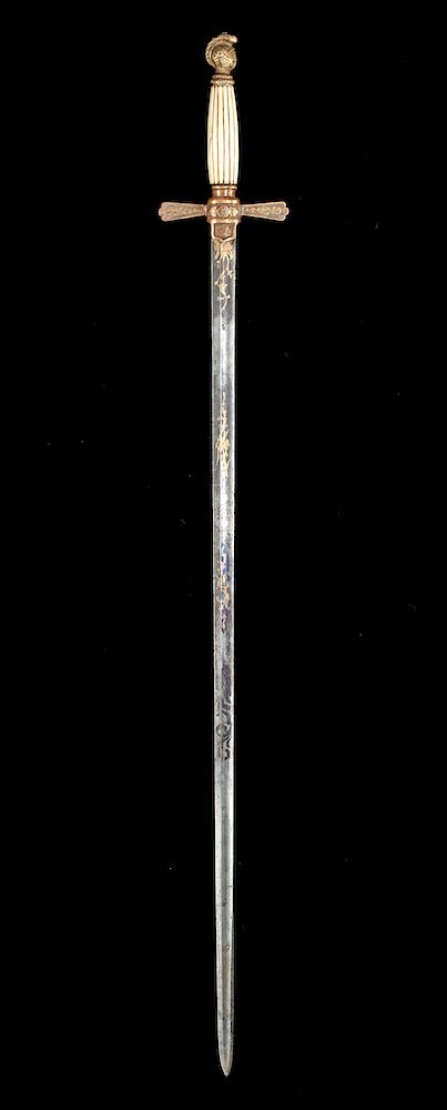 Appraisal: th C Republic of Texas NCO Sword w Niello Inlay