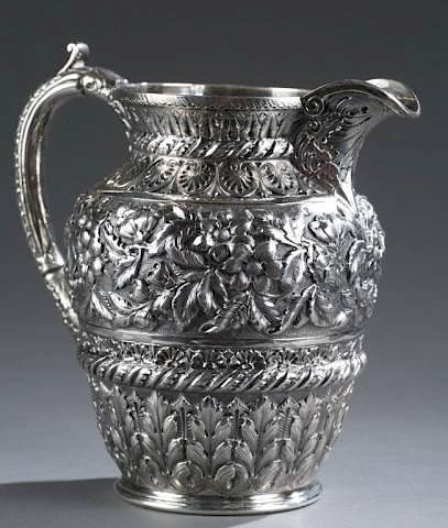 Appraisal: Sterling pitcher J E Caldwell Co A Sterling repousse pitcher