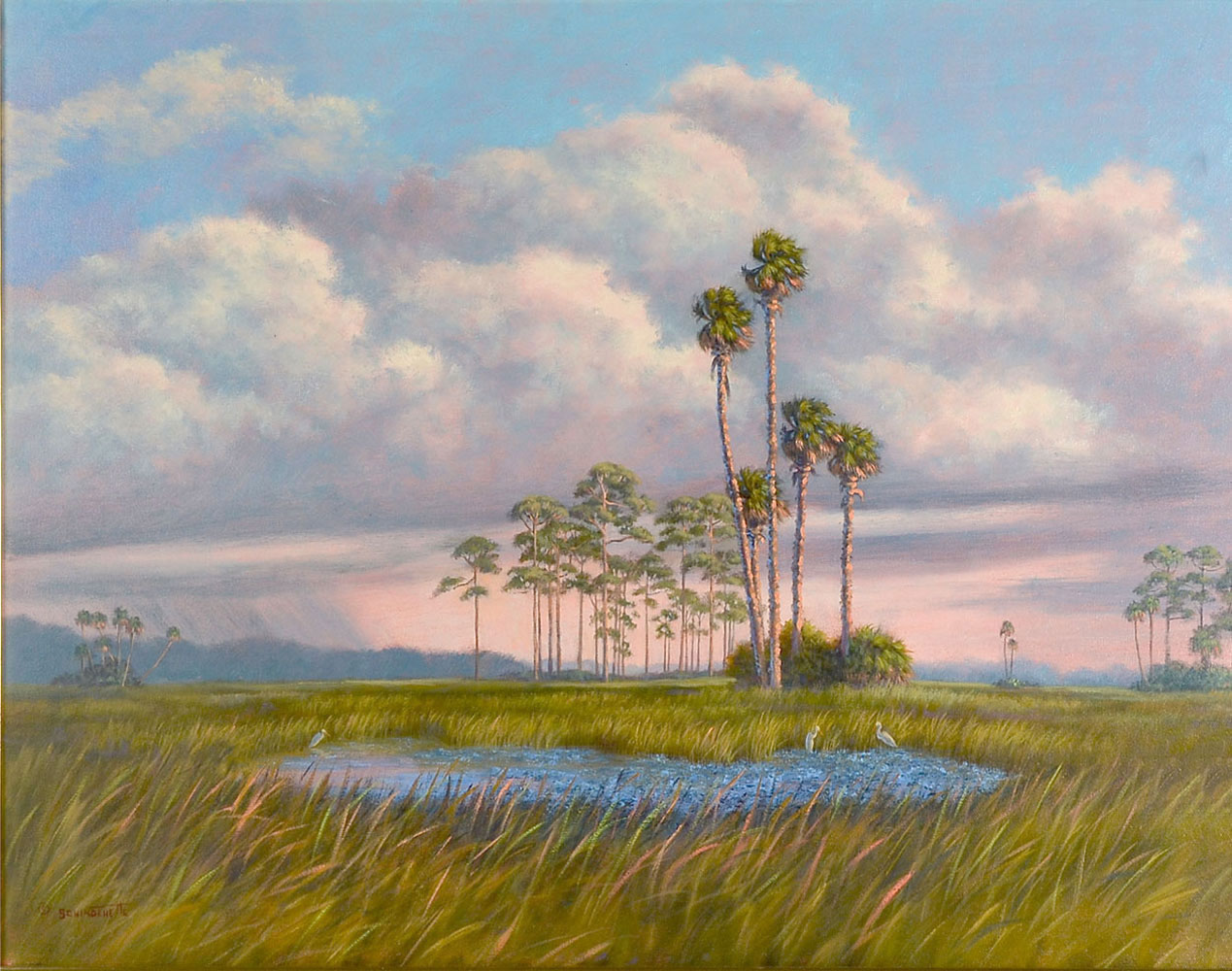 Appraisal: SCHINDEHETTE Jackie American st C Florida Everglades with Coming Storm