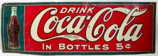 Appraisal: A Vintage Metal Coca-Cola Advertising Sign x inches Estimate -