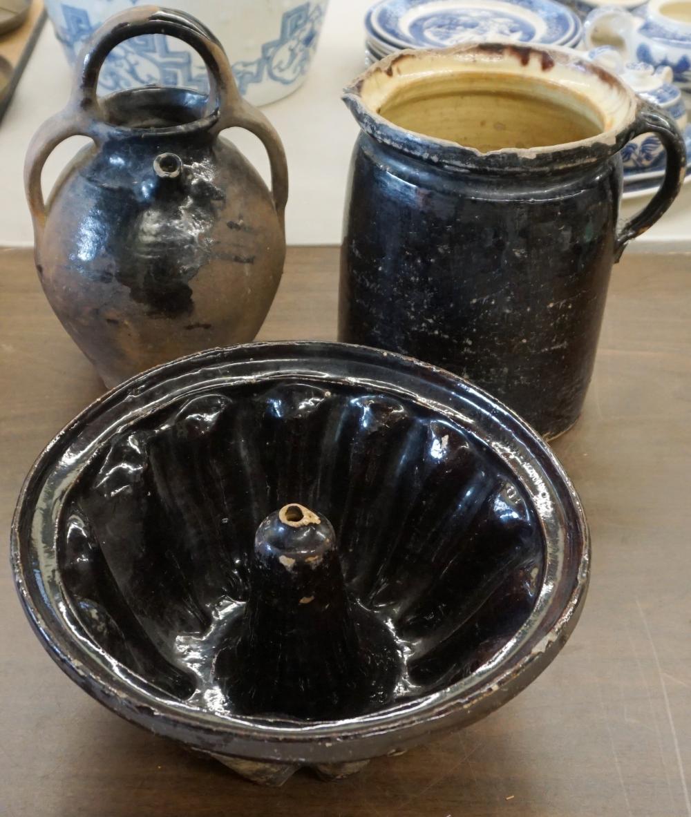 Appraisal: Albany Milk Jug Spouted and Handled Jar and Bundt Cake