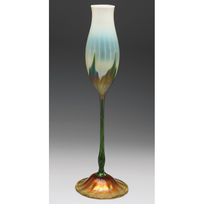 Appraisal: L C Tiffany vase large floriform with a tulip shaped