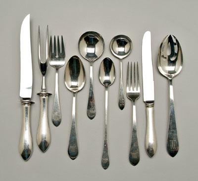 Appraisal: Broad Antique sterling flatware pieces with quot M quot monogram