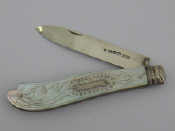 Appraisal: A Victorian silver and engraved m o p fruit knife