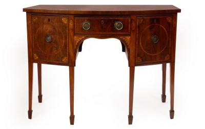 Appraisal: A Scottish George III mahogany and crossbanded sideboard circa with