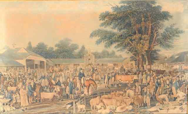 Appraisal: GEORGE GARRARD'Woburn Sheepshearing' hand-coloured engraving x