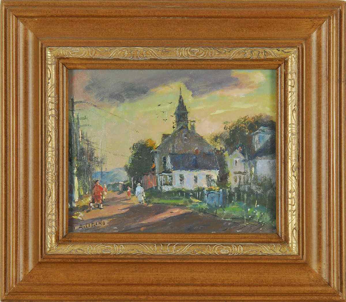 Appraisal: ANTONIO CIRINOAmerican - East Providence RI Church Sunset'' Signed lower