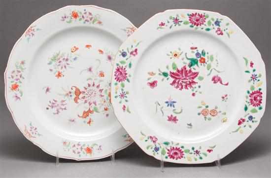 Appraisal: Two Chinese Export Famille Rose porcelain plates probably French market