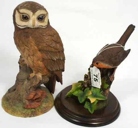 Appraisal: Aynsley The Tawny Owl and Country Artists Robin on a