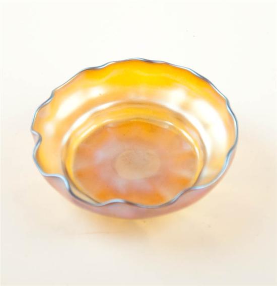 Appraisal: A Small Tiffany Gold Favrile Dish possibly a salt dish