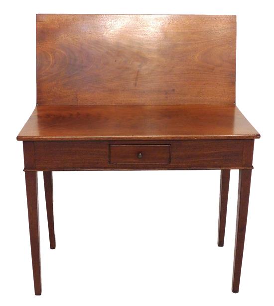 Appraisal: Georgian single-drawer game table c mahogany primary and oak secondary