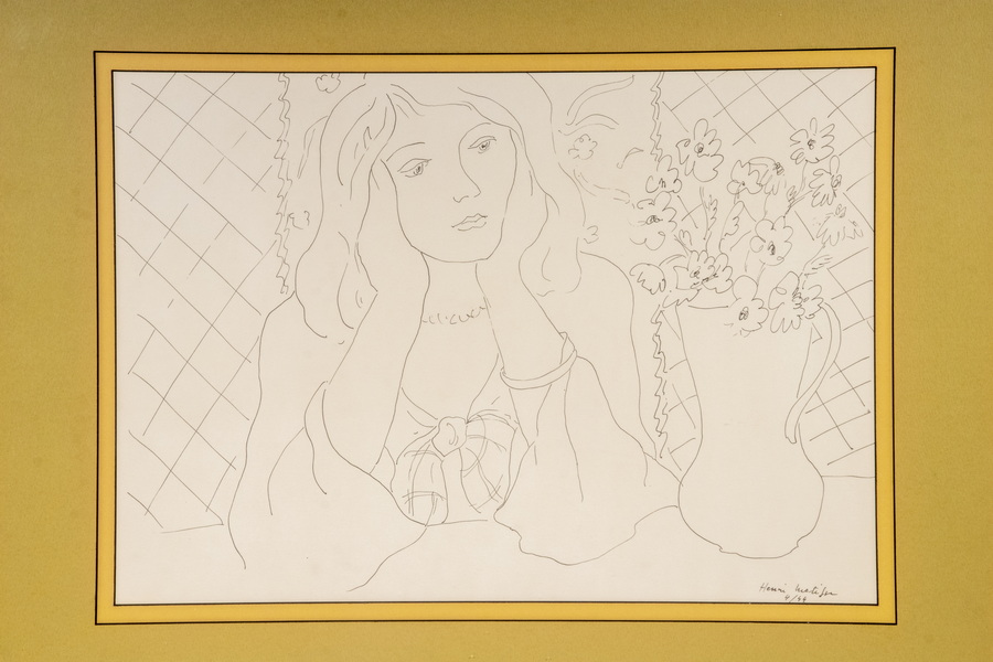 Appraisal: HENRI MATISSE FRANCE - Woman with Anemones lithograph on paper