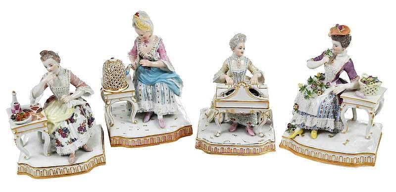 Appraisal: Set of Four Related Meissen Figurines German th century group