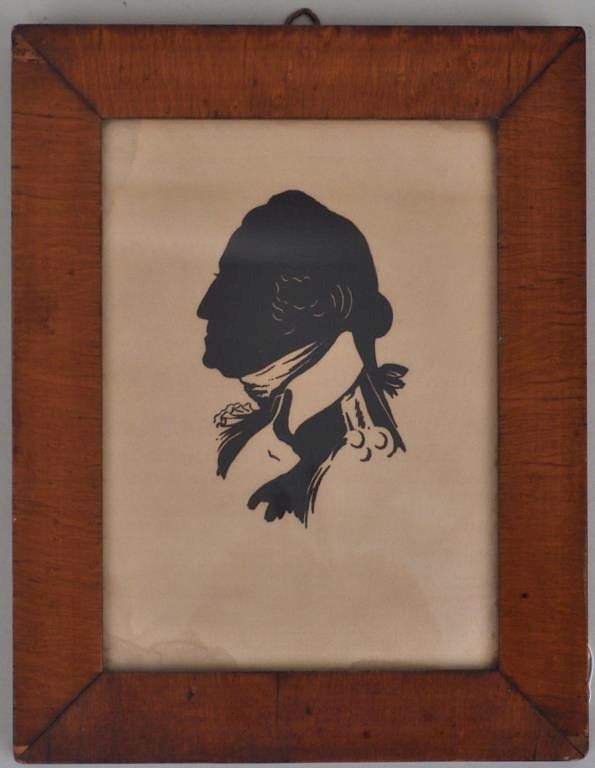 Appraisal: Cut Paper Silhouette of George Washington Framed not examined out