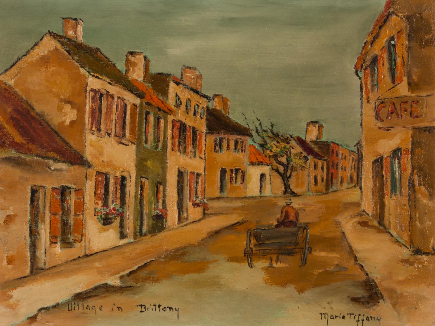 Appraisal: Marie Tiffany Village in Brittany oil on canvas American th