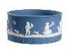 Appraisal: A TURNER SOLID BLUE AND WHITE JASPER BUTTER TUB ornamented