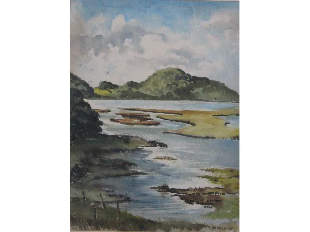 Appraisal: ANN THOMAS Watercolour 'Full Tide' signed and dated recto and