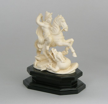 Appraisal: A Continental Carved Ivory St George Slaying the Dragon A