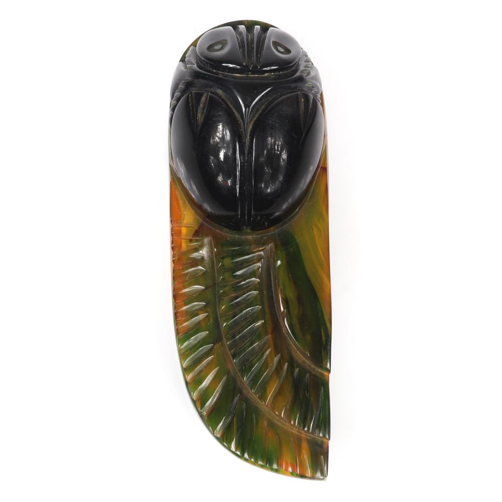 Appraisal: VINTAGE ART DECO BAKELITE EGYPTIAN REVIVAL FUR CLIP PIN WITH