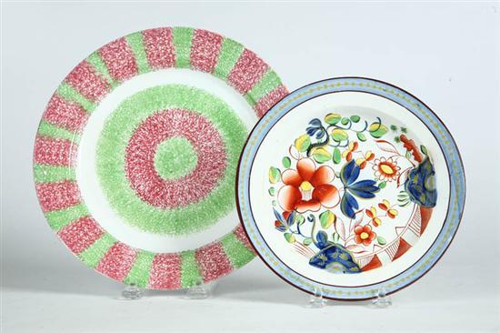 Appraisal: TWO PLATES England st half- th century Gaudy Dutch Single