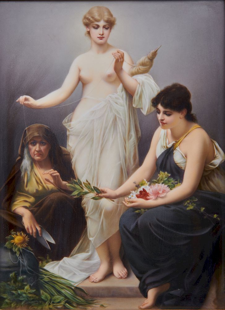 Appraisal: Berlin KPM Porcelain Plaque depicting The Three Fates after F