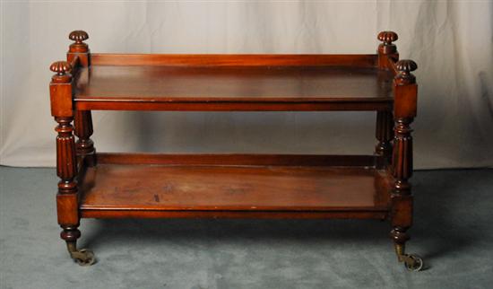 Appraisal: A L th C Continental Mahogany Low Shelf top and