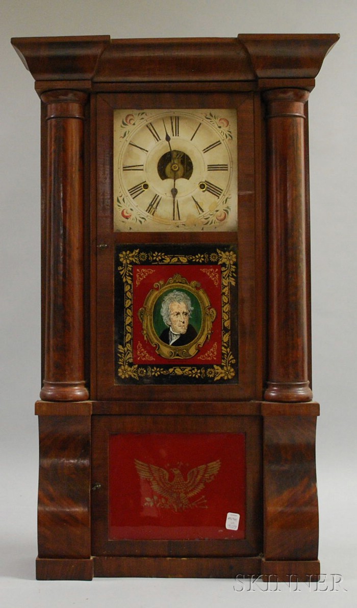 Appraisal: Mahogany Sleigh-front Mantel Clock by Birge Peck and Company with