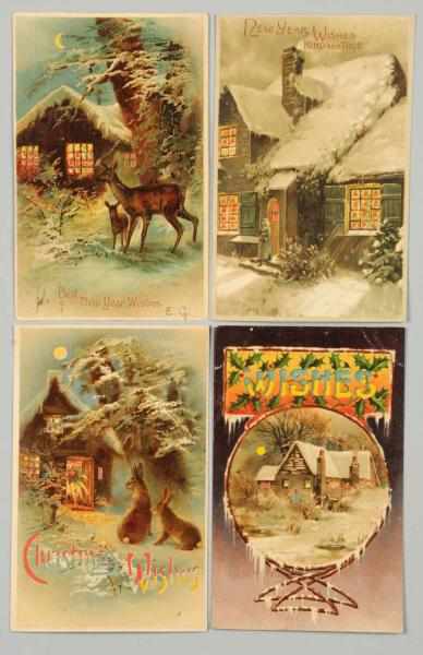 Appraisal: Lot of Hold to the Light Postcards Includes four cottages