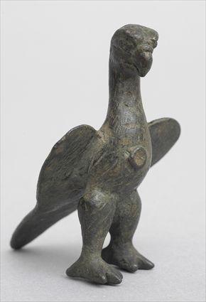 Appraisal: ROMAN BRONZE EAGLE With folded wings forming a heart shape