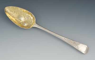 Appraisal: A George III Sterling Silver with Gold Washed Berry Spoon