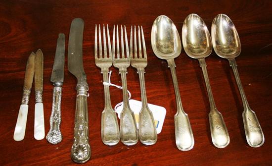 Appraisal: Early English silver and plated flatware