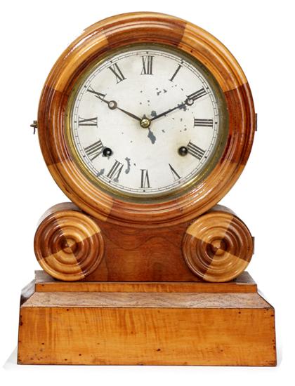 Appraisal: Maple and walnut striking shelf clock e ingersoll co bristol