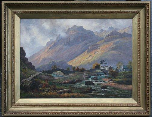 Appraisal: BARNES J English th C Highland Landscape Oil Canvas ''