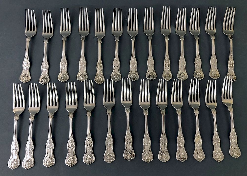 Appraisal: Twenty-Six Sterling Silver Kings Luncheon Forks Assembled set of twenty-six