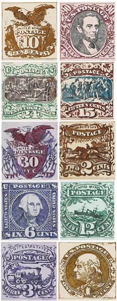 Appraisal: Robert Dowd American - Postage Stamp Series each signed 'Dowd'