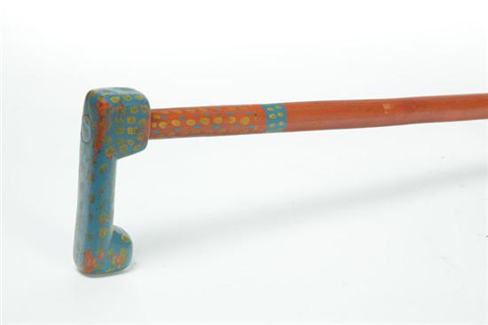 Appraisal: FOLKSY CANE American mid th century softwood Original blue and