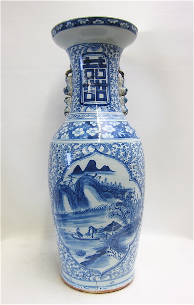 Appraisal: CHINESE BLUE AND WHITE PORCELAIN VASE hand painted under glaze