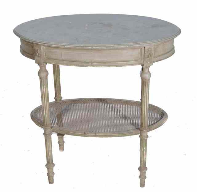 Appraisal: A CONTINENTAL OVAL GREY PAINTED OCCASIONAL TABLE standing on turned