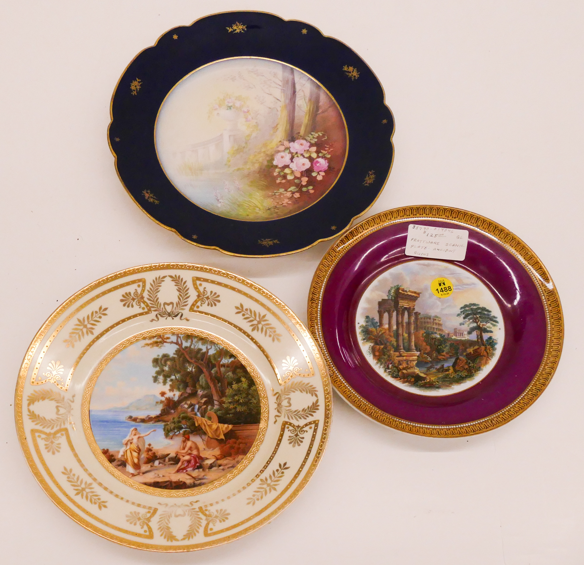 Appraisal: pc Fine Porcelain Cabinet Plates- Prattware Etc- about ''