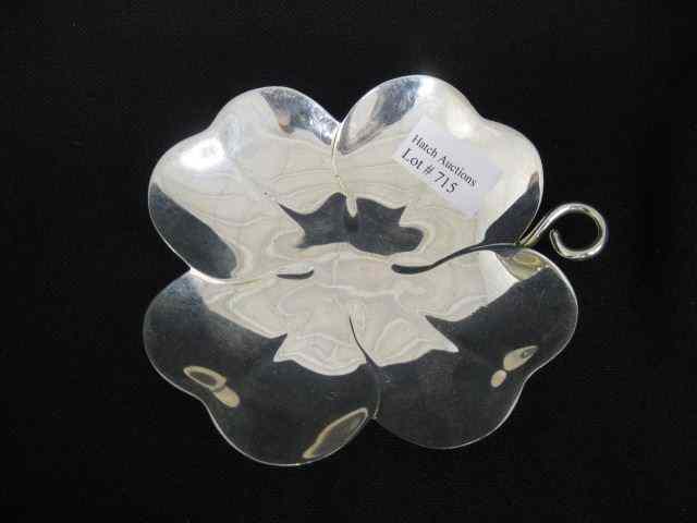 Appraisal: Tiffany Sterling Silver Figural Clover Dish '' grams excellent