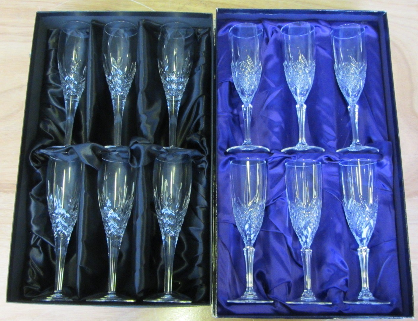 Appraisal: A set of six Edinburgh crystal champagne flutes boxed and