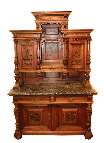 Appraisal: A Henry II style walnut cabinet height in width in